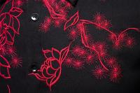 Camisa à manches longues brodée de fleurs exquises pour hommes, chemises de bureau monocromos décontractées, chemise de boîte de noche de fiesta masculino, mode printanière - details 16