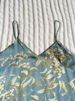 Moda verano, 3 piezas, camisola y pantalón corto, estampado floral de seda con bolso colgante, pijama de mujer, pijama de casa - details 3