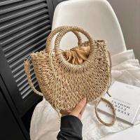 Bolso de hombro hueco de gran capacidad de verano de playa de vid de media luna hecho a mano para mujer - details 23