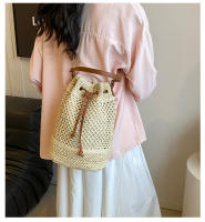 Bolso de paja tejido hueco, bolso de cubo, bolso de playa, bolso de hombro casual, bolso de moda, bolso de mujer - details 0