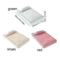Cama extraíble a cuadros con almohada para perro, cálido y cómodo para dormir profundamente cojín, tela lavable/algodón PP, alfombrillas gruesas para sofá - details 0