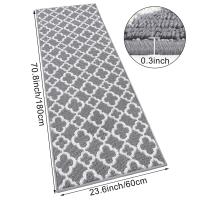 Alfombra de paso Larga Gris, 60x180cm, Antideslizante, Lavable a Máquina - details 2