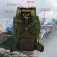80L Camuflaje Mochila Táctica Gran Capacidad Senderismo Bolsa Impermeable Ciclismo Pack Hombres Mochila de viaje al aire libre Multi-Bolsillo Bolsas - details 10
