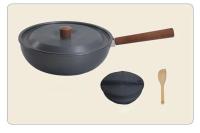 Olla de Picnic portátil de madera maciza de aleación de aluminio para exteriores, sartén para el hogar con mango desmontable - details 14