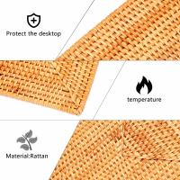 Manteles individuales de ratán antideslizantes, manteles individuales tejidos resistentes al calor para mesa de comedor, manteles individuales resistentes al calor para mesa de cena - details 5