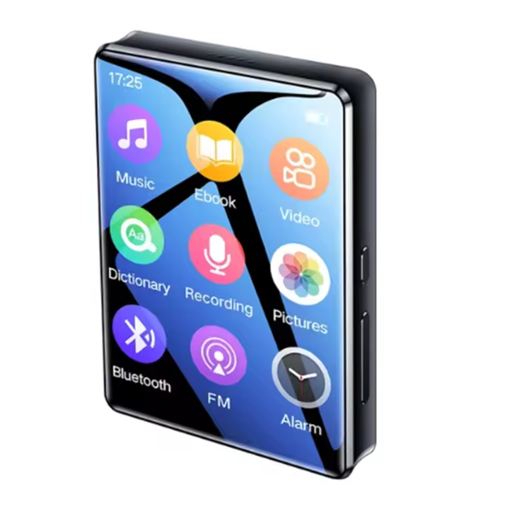 Reproductor MP3 de pantalla completa de 2,4 pulgadas, Mini reproductor de música HIFI ultrafino Portátil con Bluetooth, reproducción de vídeo MP4, grabadora FM (B) - 1