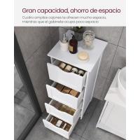 Armario de Baño Moderno Blanco 4 Cajones, 30 x 30 x 82 cm Ideal para Sala de Estar, Cocina, Comedor - details 2