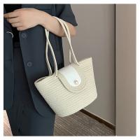 Bolso de mujer de gran capacidad, bolso de mano portátil con bandolera, bolso tejido de paja - details 10