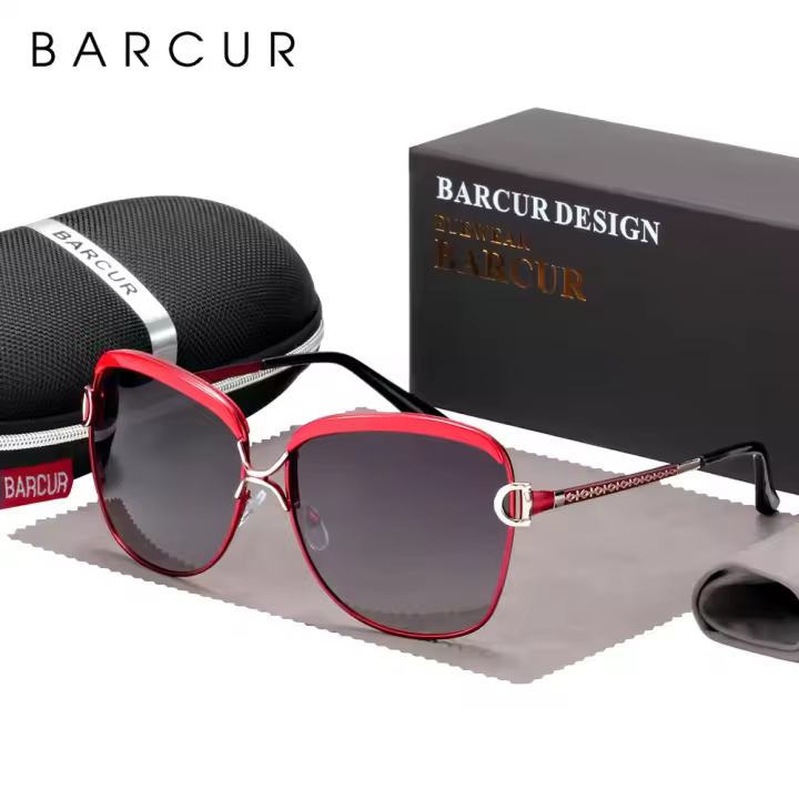 Gafas de Sol Polarizadas para Mujeres Lente de Gradiente Oculos de Sol Cuadrados de Marca de Lujo - 1