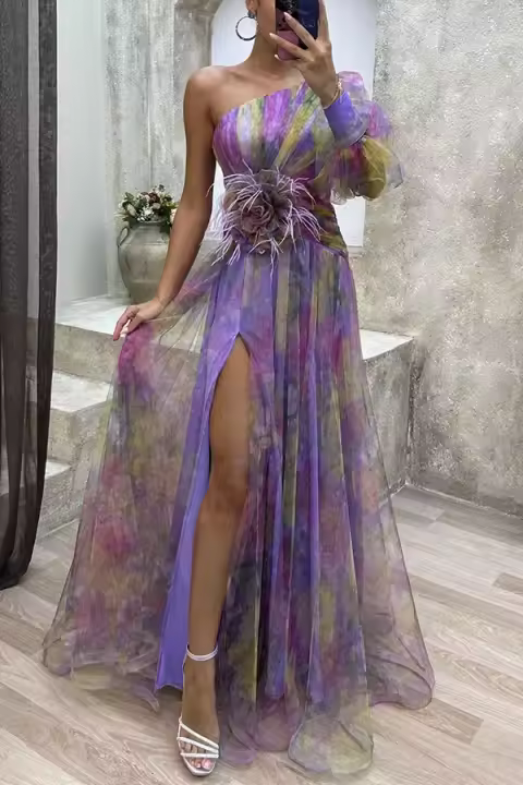 Vestido de malla multifuncional elegante para mujer con estilo de hombros descubiertos - 1