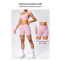 Sujetador deportivo de estilo europeo y americano con cuello halter, alta elasticidad, nylon mate, gran espalda abierta, top de yoga para mujeres - details 5