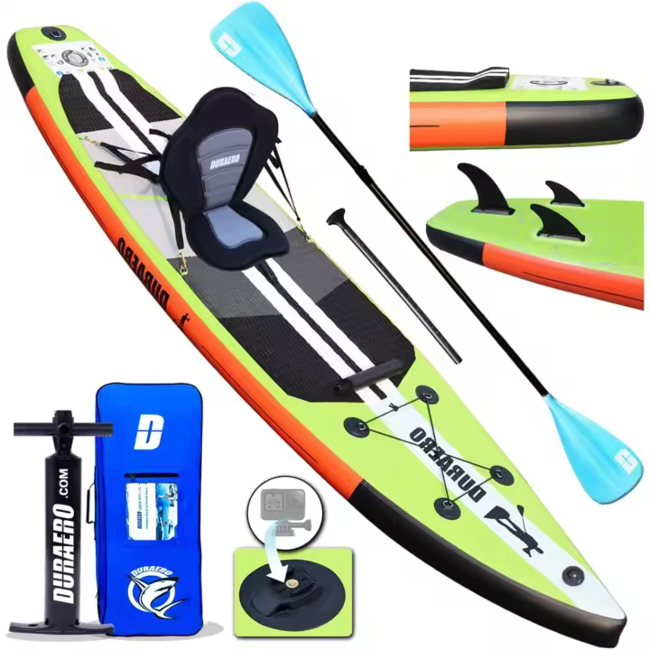 Tabla de Navegación Inflable Juego de Tablas Kayak con Asiento, 330 x 76 x 15 cm, hasta 150 kg, Almohadilla de Kick Integrada, 3 Finlandeses, Doble Paleta Ajustable, Accesorios Completos - 1