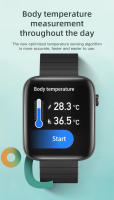 Reloj inteligente con pantalla completamente táctil de 1,69 pulgadas, oxígeno, presión arterial, prueba de frecuencia cardíaca, recordatorio de llamadas entrantes, IP67 - details 3