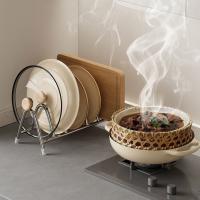 Estante de almacenamiento de tapa de olla de acero inoxidable, soporte para tabla de cortar a prueba de humedad, ahorro de espacio, estante Vertical para tabla de cortar - details 6