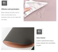 Posavasos circular de cuero PU individual, almohadilla aislante, mantel individual impermeable de doble cara para cocina y autoservicio - details 4