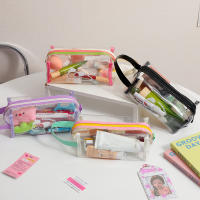 Bolsa De Cosméticos PVC Transparente Grande Organizador De Maquillaje Para Mujeres Estuche Para Lápices Y Bolígrafos Para Estudiantes - details 10