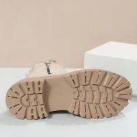 Botas de invierno de las mujeres de moda, zapatos de algodón cálidos y gruesos, forro de agarre a mitad de la pantorrilla, las mujeres de una sola pieza de invierno botas de ante tobillo - details 19