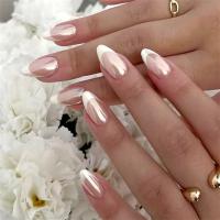 24Pcs Uñas Postizas Acrílicas Removibles En Estilo Almendrado Multicolor Con Ondas Para Fiesta Uñas Postizas Glossy Y Impermeables - details 8