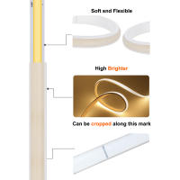 Tira de luces Led COB de alto brillo para habitación, cinta Flexible impermeable para iluminación de jardín, 12V, 24V, 320Led/m - details 3