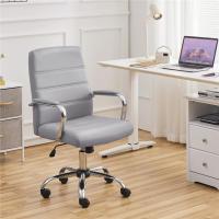 Silla Giratoria de Oficina Sillón de Trabajo con Respaldo Tapizado Asiento Sintético Altura Ajustable Negro - details 20