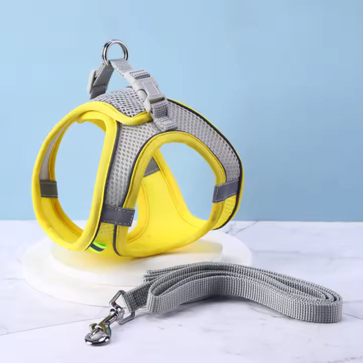 Collar Reflectante Transpirable Ajustable para Perros y Gatos Chaleco con Correa para el Pecho - 1