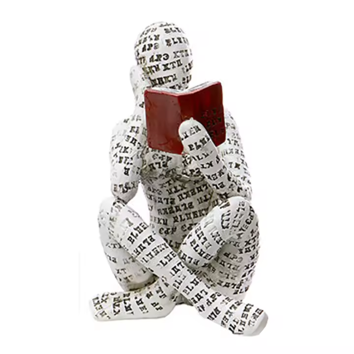 Accesorios decorativos, figura de mujer de lectura: escultura de arte abstracto moderno, decoración - 1