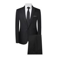 Conjunto de Pantalones y Abrigo para Hombre Traje de Negocios Ajustado de Manga Larga con Correa y Botones Únicos - details 20