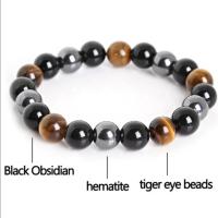 Pulsera de Obsidiana de Tigre Ojo de Plata Amuleto de Suerte Hecho a Mano para Hombres y Mujeres - details 2