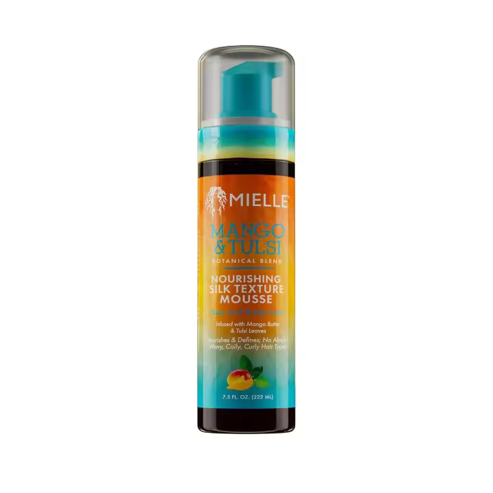 Mielle Organics Mango & Tulsi Hair Mousse nutritiva con textura de seda, 7,5 onzas - 1