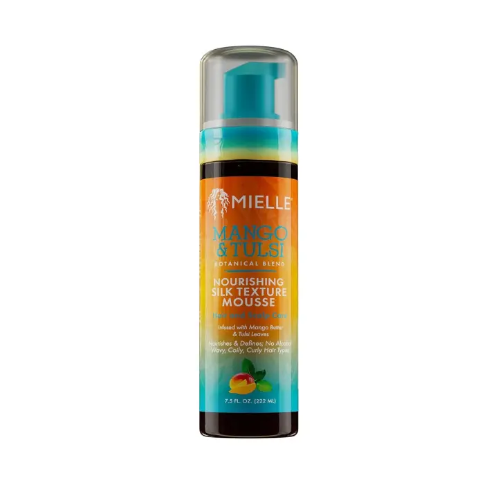 Mielle Organics Mango & Tulsi Hair Mousse nutritiva con textura de seda, 7,5 onzas - 1