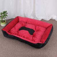 Nido de perro con patrón de hueso de invierno cálido, felpa corta, suave, cachorro, gato, sofá para dormir, algodón PP, cestas cómodas, cama de invierno - details 3