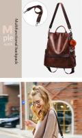 Mochila Vintage de cuero antirrobo para mujer, bolso de hombro de ocio de alta calidad, a la moda - details 2