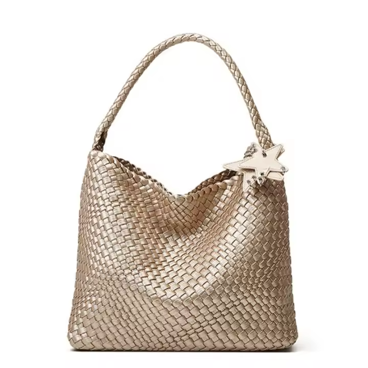 Diseño de nicho bolsa tejida a mano bolsa de mano de gran capacidad casual viento perezoso solo hombro axilas bolsa de cubo - 1