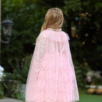 Girl Costume Children Elegant Dress Cape Kids Christmas Halloween Party Supply Girl Tulle Cloak Elsa Rapunzel Cosplay Accessory - details 29