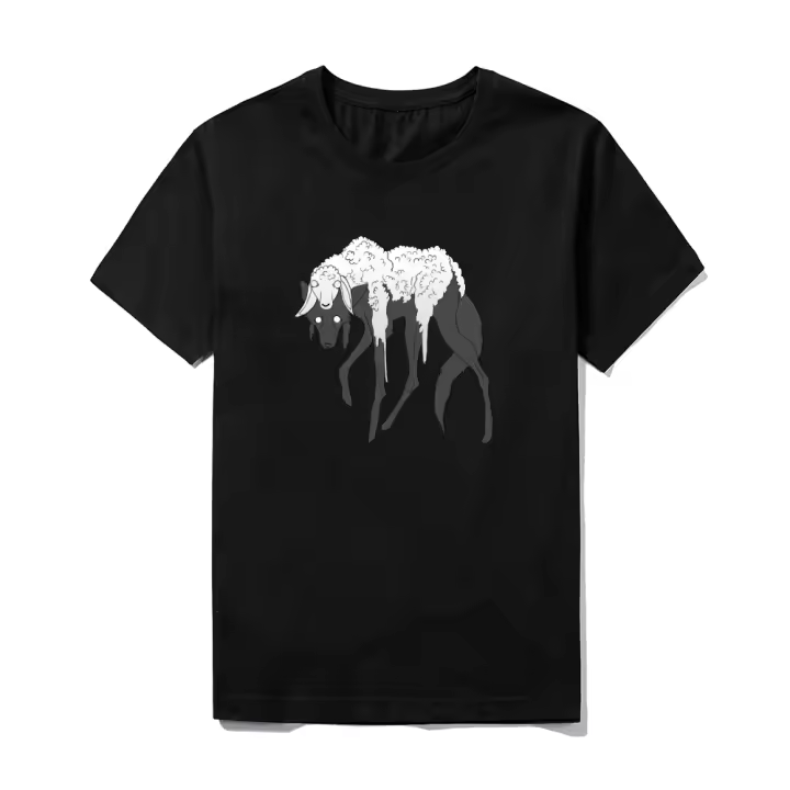 Camiseta Estampada 100% Algodón Suave y Transpirable para Unisex - Diseño Gráfico Moderno, Negra - 1