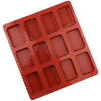 Mini molde de silicona para pastel cuadrado de 12 cavidades para pastel de brownie elegante, molde para hornear, bandeja para panqueques y galletas - details 1