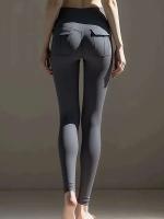 Nuevo 2025 Legging de cintura alta para realzar la cadera, gimnasio Fiess, sensación desnuda, mallas con bolsillos para Yoga para mujer, mallas de entrenamiento de talla grande - details 1