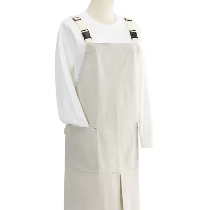 Delantal impermeable de estilo japonés coreano para uso doméstico con bolsillos, delantal de cocina de Color sólido, delantal sin mangas ajustable Simple para adultos - 1