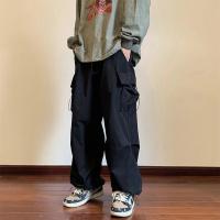 Pantalones Casuales de Primavera 2025 Cintura Elástica, Color Sólido, Múltiples Bolsillos, Estilo Suelto para Hombres y Mujeres - details 9