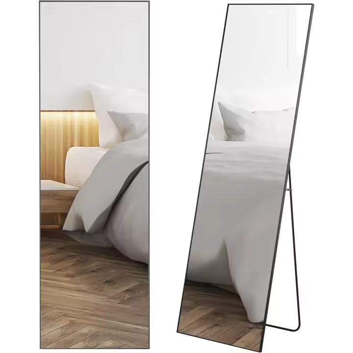 Espejo de Pie de Aleación de Aluminio Forma Rectangular para Pasillo, Dormitorio, Salón - 1