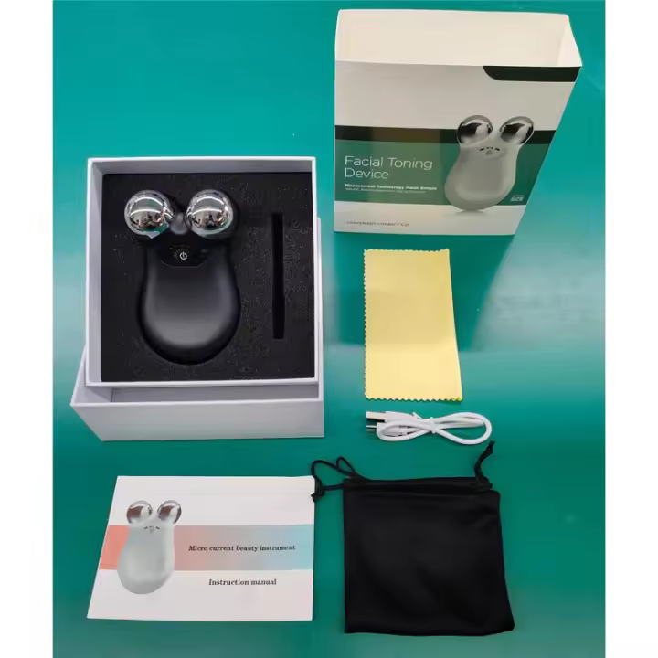 Dispositivo de belleza de microcorriente, bola mágica de doble cabezal, rodillo facial en V, r - 1