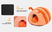 Nido para gatos con cojín extraíble, almohada con forma de gusano, jaula para mascotas a prueba de viento, retención de calor, cueva, casa para gatos de invierno - details 0