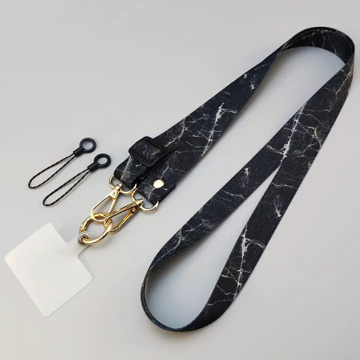 Correa universal ajustable para teléfono celular con diseño de mármol, cordón para el cuello, cuerda antipérdida con clip de junta - 1