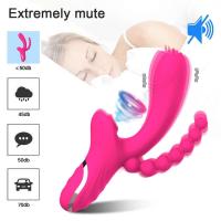 Leten 3 en 1 consolador con ventosa para clítoris vibrador para mujeres clítoris punto G lengua lamiendo estimulador de vacío juguetes sexuales productos para adultos para mujeres - details 4