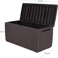 Arcón exterior Baúl de almacenamiento de resina marrón Capacidad de 270L - details 26