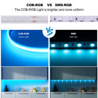 Tira de luces LED RGB COB, cinta Flexible FOB de 5M, 12V, 24V, 576LED/m, IP20, IP68, resistente al agua, para decoración del hogar y exteriores - details 5