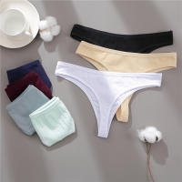 6PCS Conjunto De Bragas De Algodón G-String Para Mujer Lencería Sexy Sujetador Cómodo Color Sólido Briefs Y Tangas - details 15