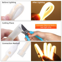 Tira de Luz LED COB Ajustable 220V 288 LEDs/M Suave y Flexible Cinta Luz IP65 Impermeable 3000K-6000K Lámparas LED para Decoración del Hogar Marca XUNATA - details 5