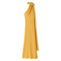 BUNO-Vestido de fiesta con cinta de raso y cuello Halter para mujer, vestidos elegantes sin espalda y con hombros descubiertos, batas lisas para primavera 2025 - details 32