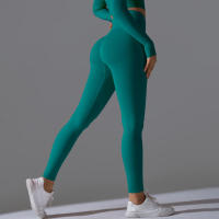 Hamidou-Pantalones deportivos de Yoga para mujer, mallas de cintura alta y caderas ajustadas, glúteos de melocotón, pantalones de Yoga desnudos de cintura alta - details 33